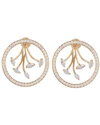 ANANYA - 18Kt Mogra Marquise Diamond Hoops - Lyst