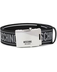 Moschino - Cinturón con hebilla y logo en jacquard - Lyst