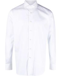 Xacus - Spread-Collar Cotton Shirt - Lyst