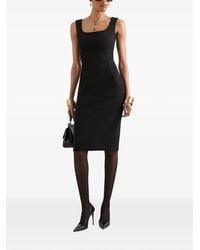 Dolce & Gabbana - Double Wool Crêpe Midi Dress - Lyst
