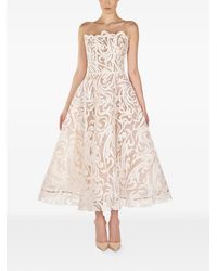 ARAFTU - Strapless Patterned Midi Dress - Lyst