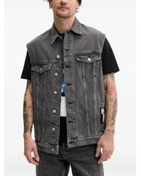 KARL LAGERFELD - Sleeveless Denim Jacket - Lyst