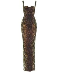 Alex Perry - Leopard-Print Semi-Sheer Gown - Lyst