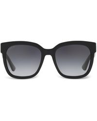Gucci - Web-stripe Square-frame Sunglasses - Lyst