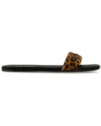 Prada - Animal-Print Leather Sandals - Lyst
