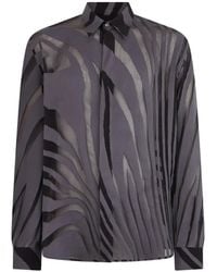 Roberto Cavalli - Camicia Semi Trasparente Con Stampa - Lyst
