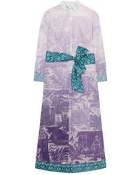 Pierre Louis Mascia - Diomedes Landscape-Print Belted Shirt Dress - Lyst