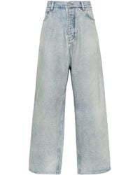 Balenciaga - Denim Size Sticker Mid-rise Wide-leg Jeans - Lyst