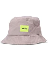 HUGO - Larry-f Logo-print Bucket Hat - Lyst