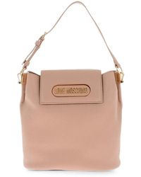 Love Moschino - Logo-Plaque Pebbled-Effect Shoulder Bag - Lyst