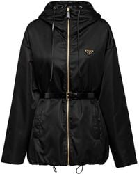 Prada - Giacca Re-Nylon Con Cappuccio - Lyst