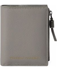 Brunello Cucinelli - Portefeuille Compact En Cuir De Veau Grainé Avec Tirette Brillante - Lyst