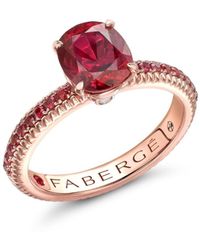 Faberge - 18kt Roségouden Colour Of Love Ring Met Robijn - Lyst