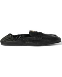 Miu Miu - Embossed-Logo Loafers - Lyst