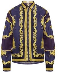 Versace - Hemd Aus Seide Mit Barocco-Print - Lyst