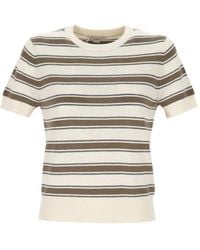 Vince - T-Shirt Rayé À Manches Courtes - Lyst