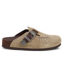 Etro - X Birkenstock Embroidered Suede Boston Clogs - Lyst