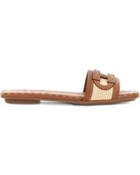 Hogan - Flache Sandalen Mit Gewebtem Logo - Lyst