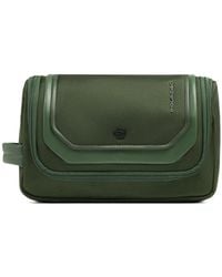 Piquadro - Trousse De Toilette À Bords En Cuir - Lyst