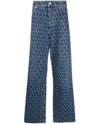 Valentino Garavani - Toile Iconographe-pattern Wide-leg Jeans - Lyst