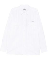 Vivienne Westwood - Orb-Embroidered Striped Shirt - Lyst