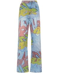 Philipp Plein - Jeans Met Wijde Pijpen Bombing Graffiti - Lyst