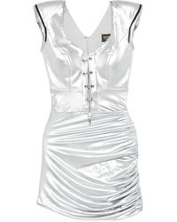 MITILIANE COUTURE - Piercing Leather-Panel Mini Dress - Lyst