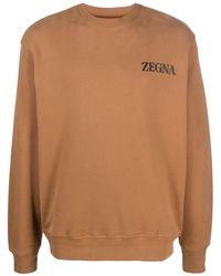 Zegna - Logo-embossed Cotton Sweatshirt - Lyst