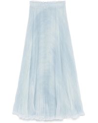 Ermanno Scervino Pleated Midi Skirt in Blue | Lyst