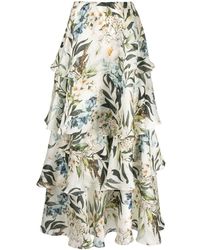 Bambah - Gardenia Ruffle Silk Maxi Skirt - Lyst