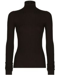 Dolce & Gabbana - Gerippter Pullover mit Stehkragen - Lyst