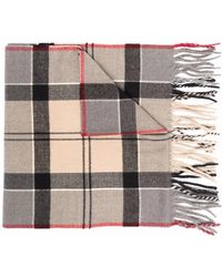 Barbour - Plaid-Check Fringed Scarf - Lyst