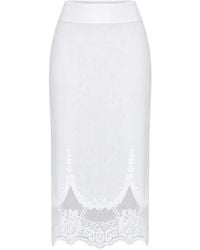 Twinset - Lace-Trim Pencil Skirt - Lyst