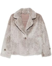 Manzoni 24 - Shearling Button-Up Coat - Lyst