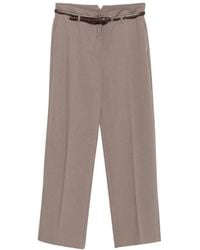 SOLOTRE - Belted Pressed-Crease Trousers - Lyst