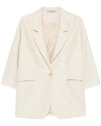Tagliatore - Single-Breasted Three-Quarter-Sleeve Jacket - Lyst