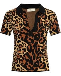 Blumarine - Leopard-Print Knitted Top - Lyst