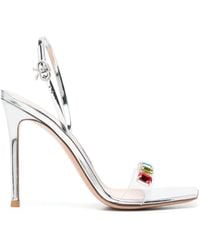 Gianvito Rossi - Sandalias Ribbon con tacón de 100mm y cristal - Lyst