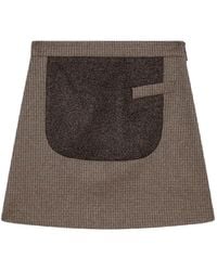 MSGM - Houndstooth-Pattern Patch-Detail Mini Skirt - Lyst