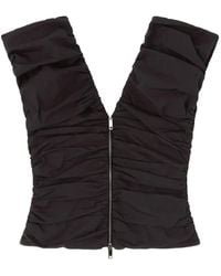 Ganni - Sleeveless Top V-Neck Zip - Lyst