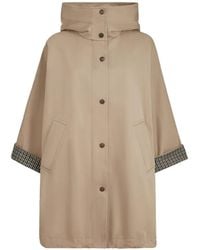 Brunello Cucinelli - Cotton And Linen Twill Hooded Outerwear Jacket With Monili - Lyst