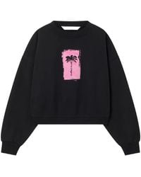 Palm Angels - Brushed Palm Tree Loose Crop Sweater - Lyst