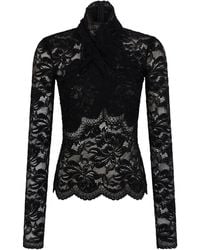 Rabanne - Lace Long-Sleeve Blouse - Lyst