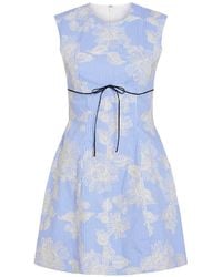 Markarian - Bonnie Floral-Embroidered Striped Mini Dress - Lyst