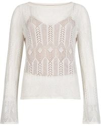 Liu Jo - Openwork Wide-Neck Jumper - Lyst
