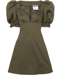 Moschino - Puff-sleeve Cotton Minidress - Lyst
