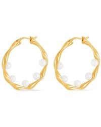 Dower & Hall - Waterfall Baroque Pearl Hoop Earrings - Lyst
