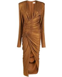 Alexandre Vauthier - Vestido de fiesta fruncido con detalles de microcristales - Lyst