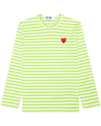 COMME DES GARÇONS PLAY - ハートロゴ ストライプ ロングtシャツ - Lyst