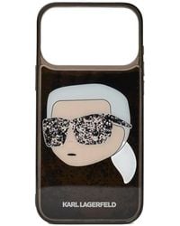 KARL LAGERFELD - Ikon Karl Glitter Iphone 17 Pro Case - Lyst